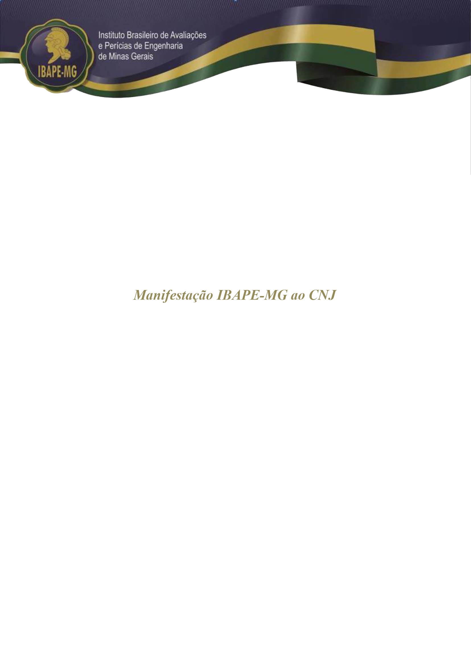 Manifestação IBAPE-MG ao CNJ