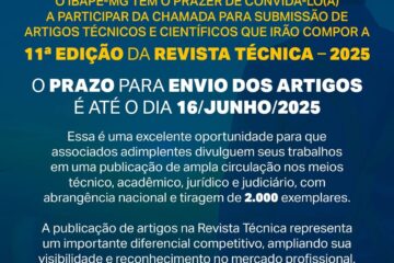 Convite para envio de artigos técnicos e científicos da 11ª Edição da Revista Técnica – 2025